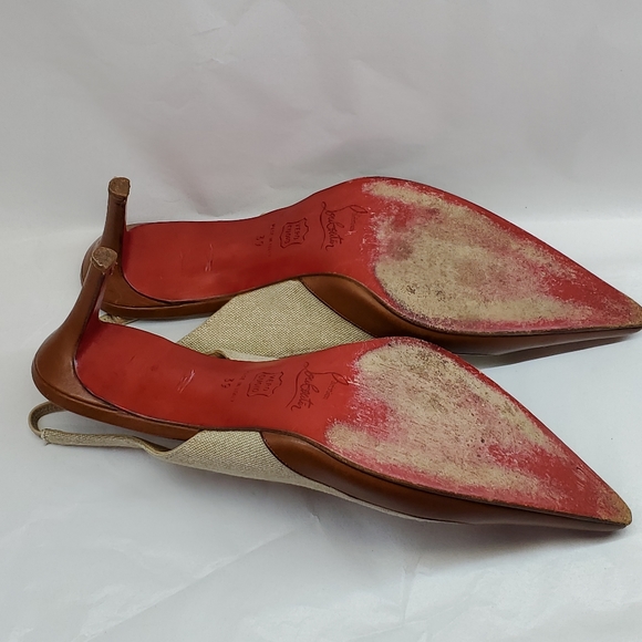 Christian Louboutin Slingback Pump Shoe Heel 39 9 - Picture 5 of 16